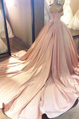 Sweetheart Neck Pink Lace Prom Dresses, Pink Lace Long Formal Evening Dresses