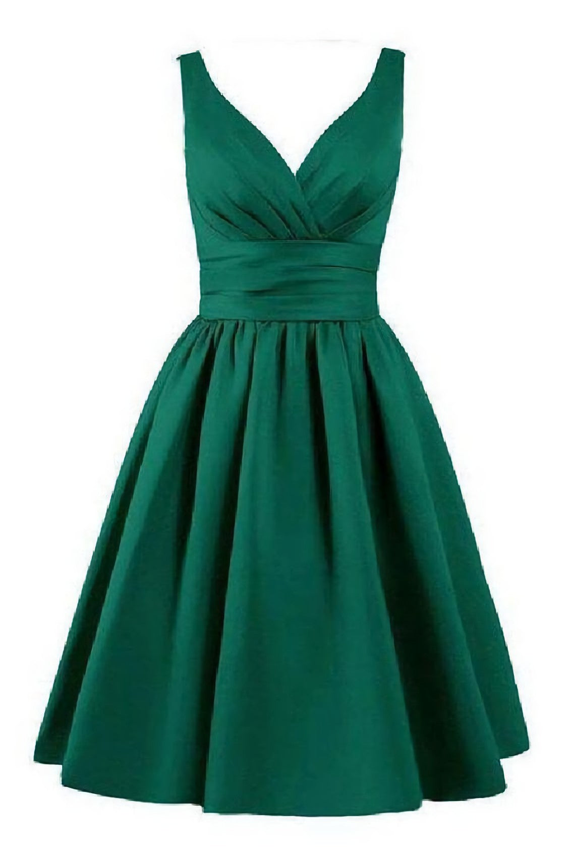 Formals Dresses Long, Sleeveless Pleated Hunter Ruched V Neck A Line Satin Elegant Homecoming Dresses