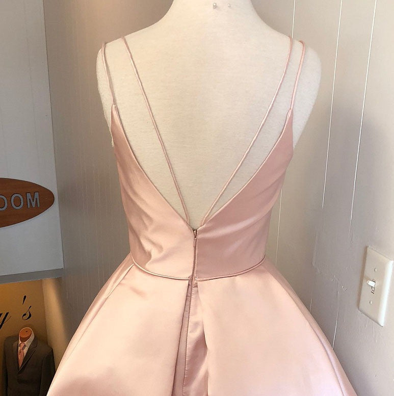 Wedding Pictures Ideas, V Neck Straps Short Pink Homecoming Dress