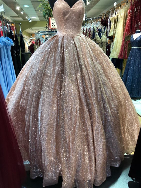 Evening Dress Wedding, rose gold quince dress