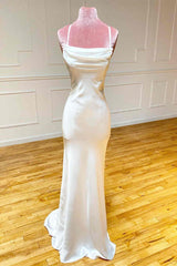 Party Dress Luxury, Straps Sheath Ivory Long Formal Dress