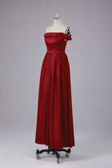 Party Dresses Teens, Elegant Off the Shoulder Satin Bridesmaid Dresses