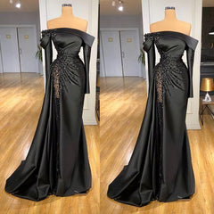 Classy Prom Dress, Modest Evening Dresses, Black Evening Dress, Prom Dress