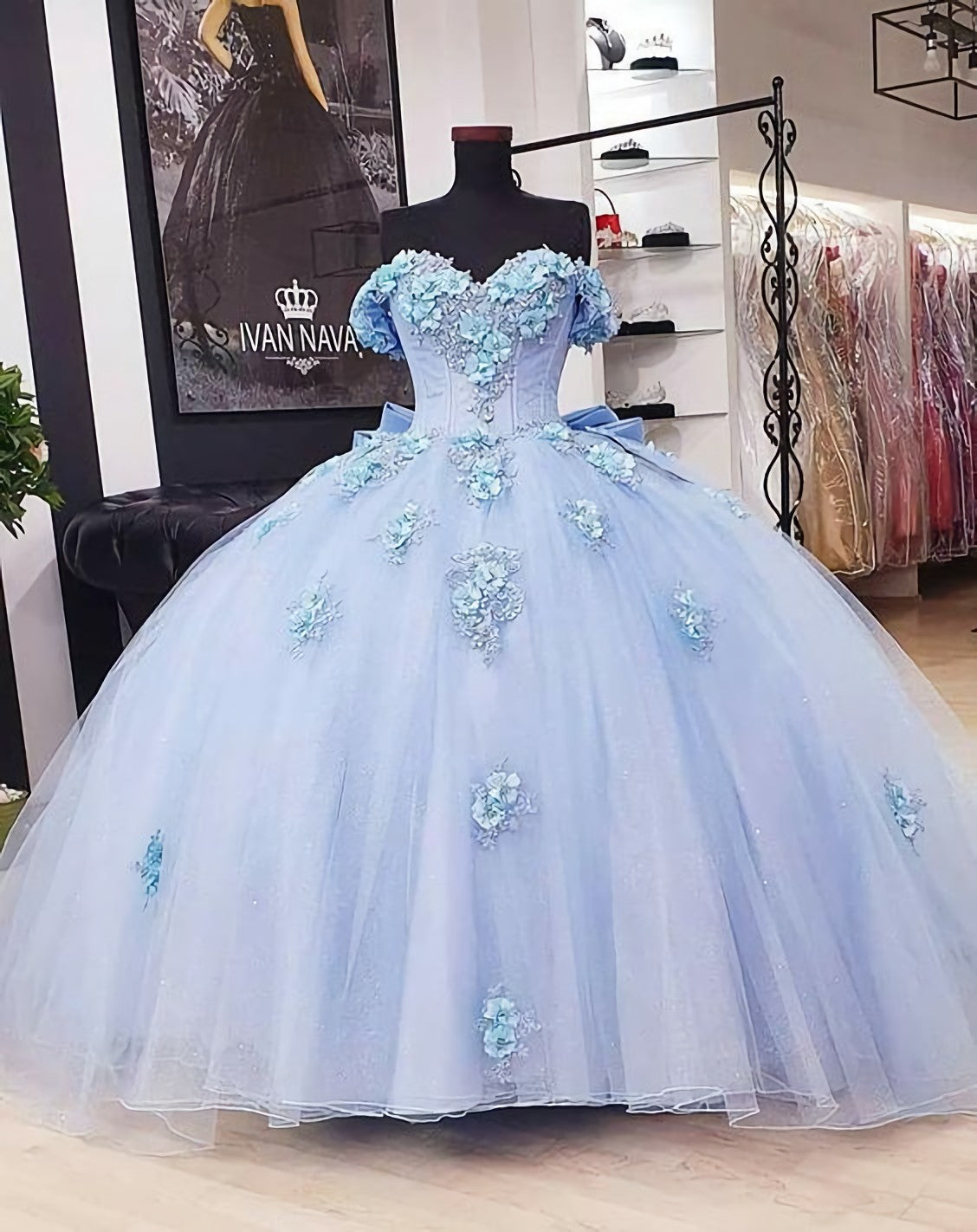 Wedding Dresses For Over 51, Sky Blue Tulle Wedding Dress, Prom Dress