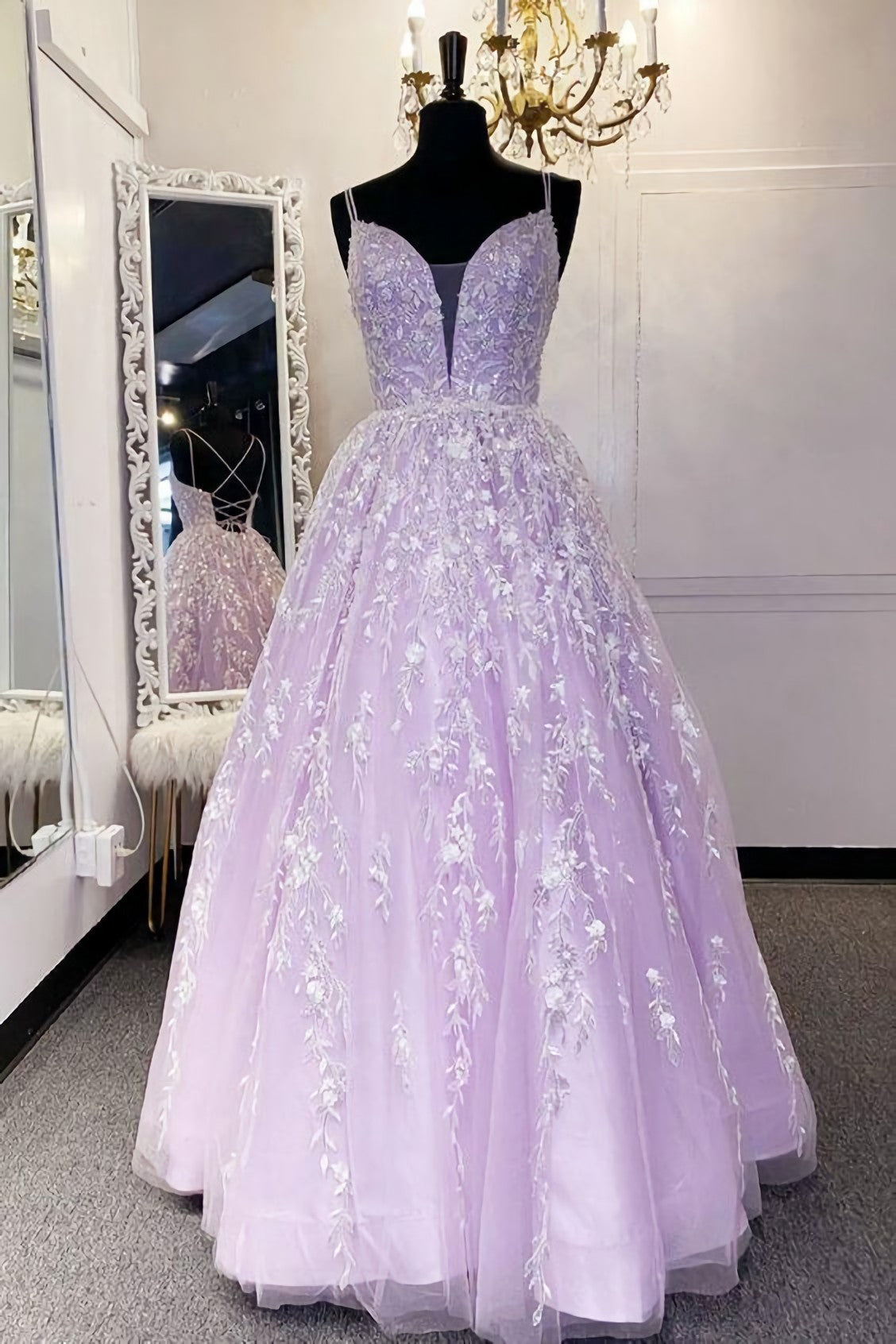 Prom Dresses For Kids, A Line Lilac A Line Long Formal Dress, Prom Dress