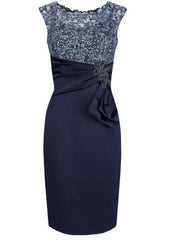 Sundress, Cap Sleeves Sheath Mother Of The Bride Dresses, With Lace Sequins Homecoming Dresses