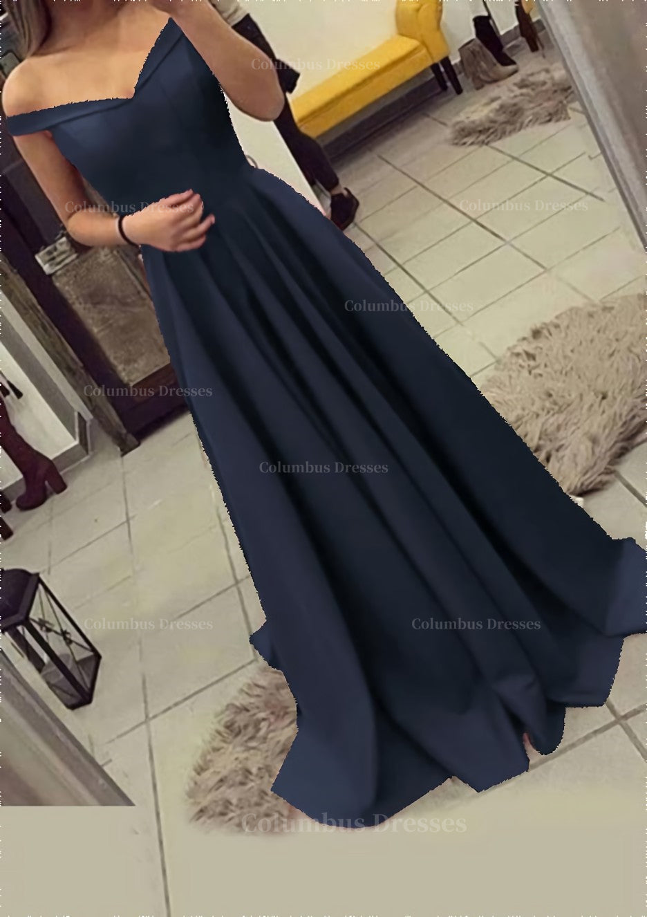 Party Dresses Ideas, Charmeuse Prom Dress A-Line/Princess V-Neck Sweep Train