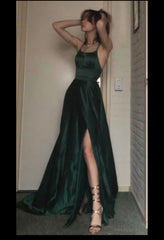 Party Dresses Winter, Dark Green Long Prom Dresses Formal Graduation Party Dress