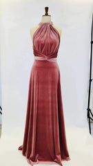 Party Dresses Short Clubwear, Dusky Pink Velvet Dress, Infinity Dress, Bridesmaid Dress, Prom Dress, Ball Gown Long Dress, Evening Dress, Convertible Dress, Party Dress