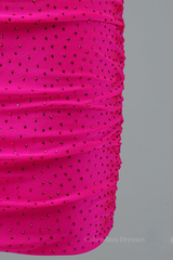 Quinceanera Dress, Fuchsia Bodycon Double Spaghetti Straps Sparkly Mini Homecoming Dress