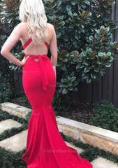 Prom Dress With Shorts, Jersey Prom Dress Trumpet/Mermaid Sleeveless Court Train