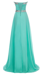 Party Outfit, Long Chiffon 2024 Crystal Beaded Evening Dresses